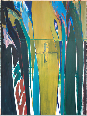 through reeds, 2017 (oil on paper)