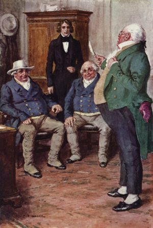Illustration for Nicholas Nickleby (colour litho)
