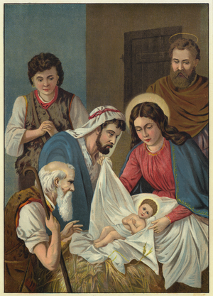 The Nativity (colour litho)
