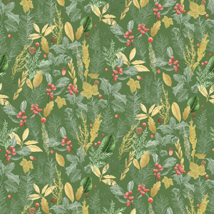 Holiday holly pattern dark, 2021 (graphite pencil & digital)