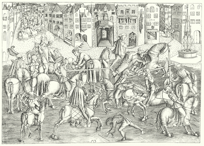 Tournament in Munich during the reign of Albert IV, Duke of Bavaria, 1500 (engraving)