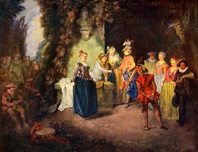 Rococo genre scene: French Comedy -
