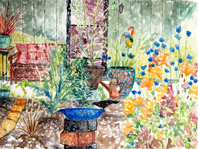 Crow's Garden, 2024 (watercolor)