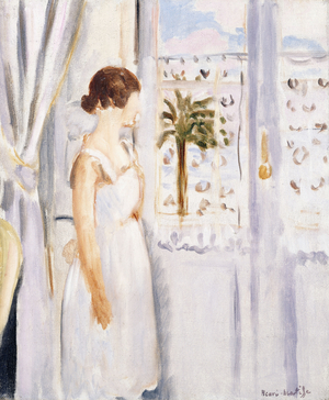 Young girl at the Window, 1921 (oil on canvas)