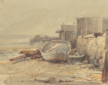 Beached Vessel, c.1880 (watercolour on wove paper)