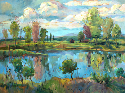 The Pool, c.1990-2005 (oil on canvas)