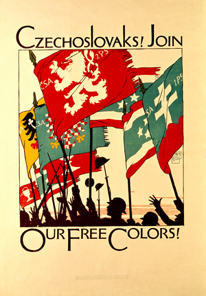 World War I USA recruitment poster appealing to Czechoslovaks, c.1917