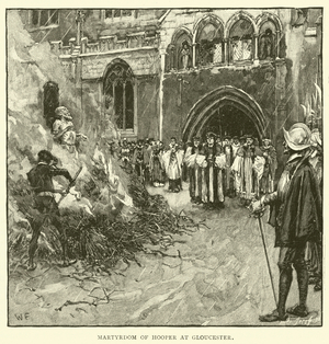 Martyrdom of Hooper at Gloucester (engraving)