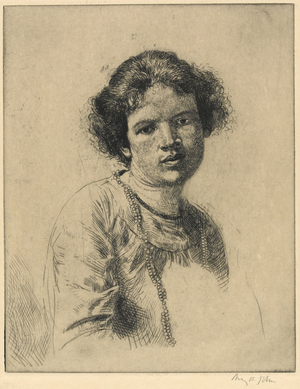 Lady with a necklace, 1902 (etching)