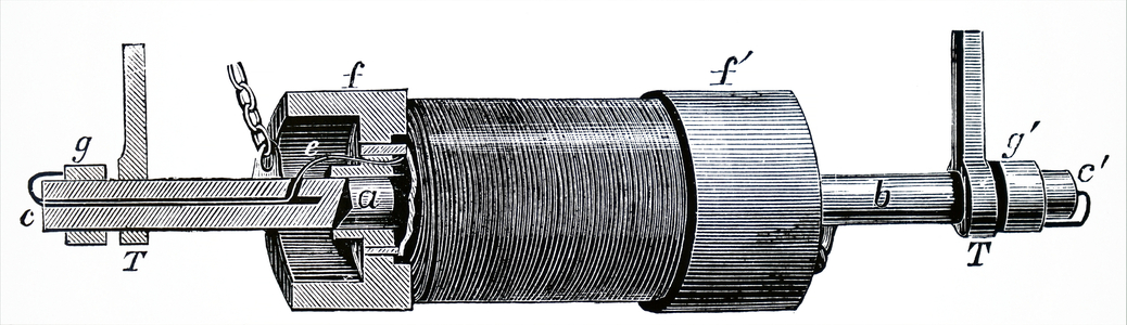 Diagram depicting an electromagnet.