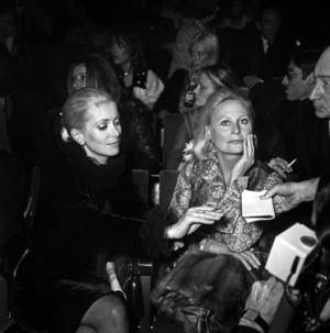 Catherine Deneuve and Michele Morgan at the Premiere of Michel Polnareff at the Olympia, Paris, 6 October 1972 (photo)