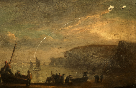 A Coastal Landscape with Fisherfolk on a Boat
