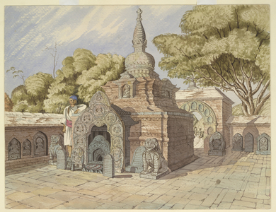 ''Churan' or Footprints of Manjusri Budhisutwa at Sambhunath. February 1855', with notes.