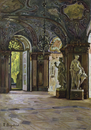 Grotto Hall in Castle Pommersfelden, Oberfranken, Built 1711-18 (colour litho)