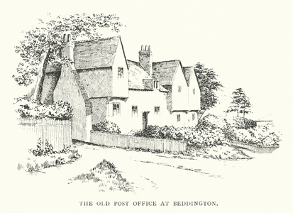 The old post office at Beddington (litho)