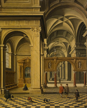 Interior of a Church, 1624 (oil on copper)