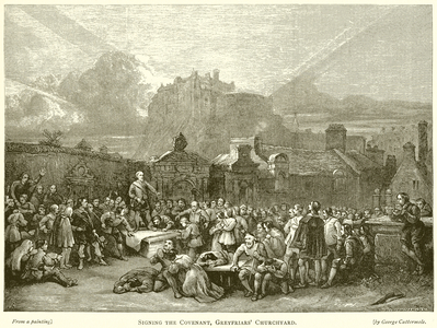 Signing the Covenant, Greyfriars' Churchyard (engraving)