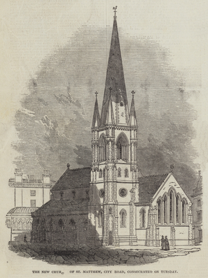 The New Church of St Matthew, City Road, consecrated on Tuesday (engraving)