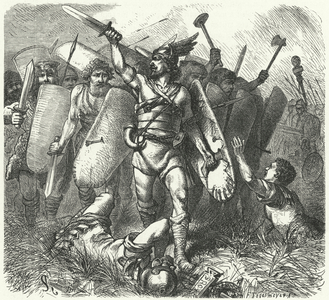 The Germans at war with the Romans, 1st Century BC (engraving)