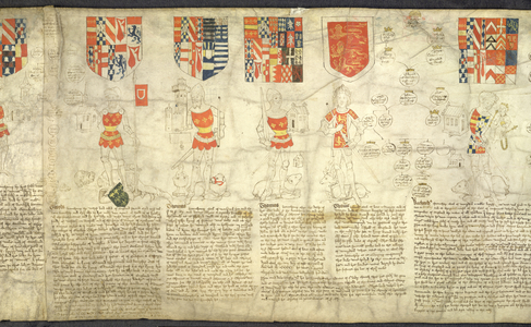 Illustration from 'The Rous Roll', 1483-85 (ink & colour on vellum)