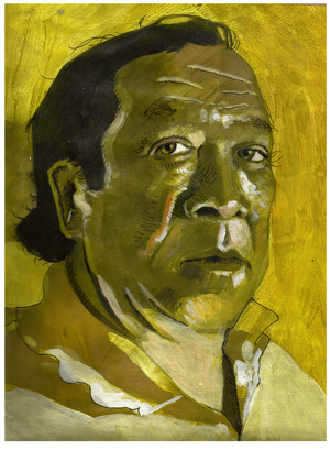 Roberto the fur seller, 2008 (acrylic and ink on paper)