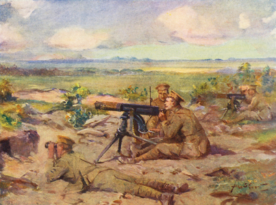 WW1: Machine Guns in Action (colour litho)