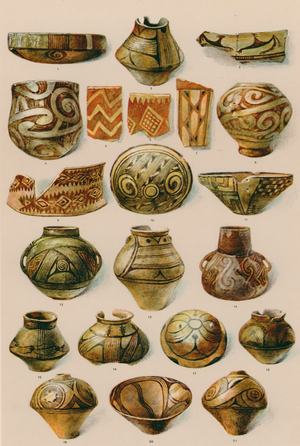Ornament: Southern Russia, Rumainia, Northern Greece, End of the neo-Stone Age till beginning of Bronze Age (colour litho)