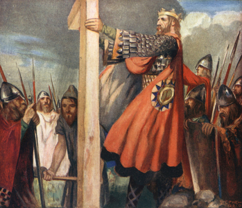 Saint Oswald at Hevenfelth (colour litho)