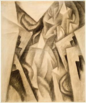 Study for Armoured Train, 1914 (charcoal on paper)