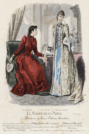 French fashion plate, late 19th century (coloured engraving)