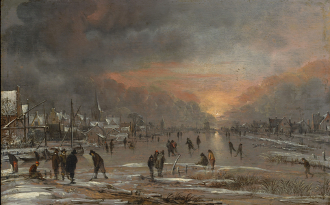 Sports on a Frozen River, c.1660 (oil on wood)
