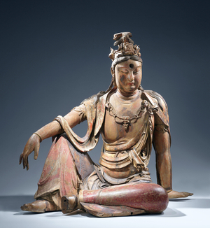 China: Wooden sculpture of meditating Guanyin, Shanxi, 12th century