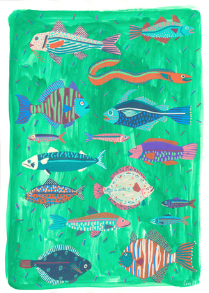Fish Are Friends, 2019 (gouache on bristol board)