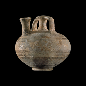 Mycenaean stirrup amphora, side view , -1300 (Terracotta)