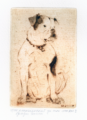 American Bulldog, 2003 (drypoint)