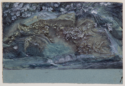 Study of Moss, Fern and Wood -Sorrel, upon a Rocky River Bank, 1875-79 (pen, ink, w/c and bodycolour on paper)