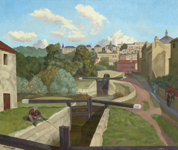 The Old Canal, Bath (oil on canvas)