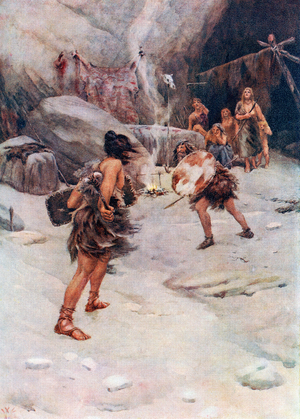 Prehistoric man, from Hutchinson's History of the Nations, pub.1915