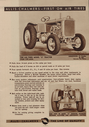An Allis Chalmers Air-Tired Model U Tractor