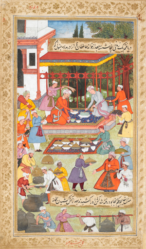 Babur entertained to a meal at the South College (1506) (Jamshid Chela)