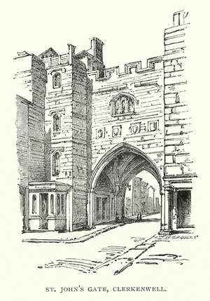 London: St John's Gate, Clerkenwell (engraving)
