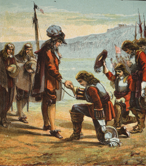 Charles II and General Monk, pub. 1890 (colour lithograph)