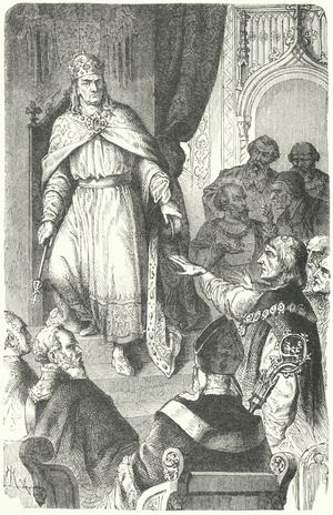 The Holy Roman Emperor Charles IV issues the Golden Bull of 1356 (engraving)