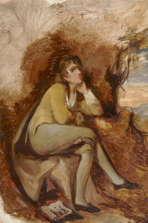 Called Mrs Siddons as 'Rosalind' (after Master Thomas Haden as 'Edwin' from Dr Beattie's 'Minstrel' by Wright of Derby)