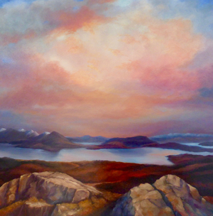 Highland Loch, 2019 (oil on canvas) Scottish landscape