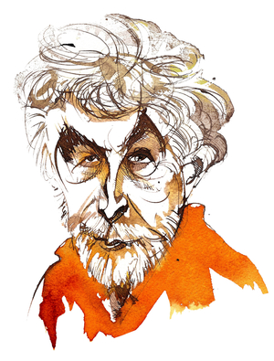 Sir Harrison Birtwistle, English composer (born 1934); ink portrait