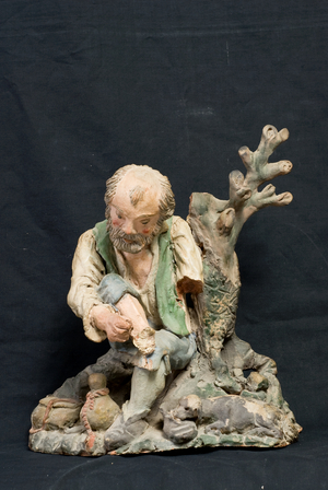 Sitting Man, c.1700-1799 (painted terracotta)