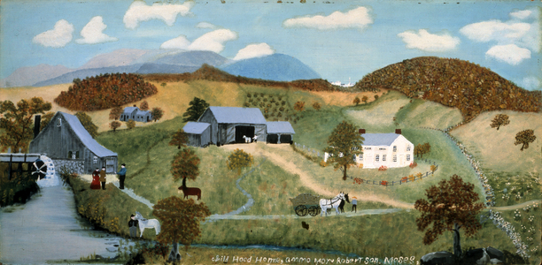 Childhood Home of Anna Mary Robertson Moses, 1942 (oil on pressed wood)