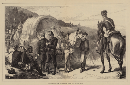 Wounded German Soldiers on their Way to the Rear (engraving)