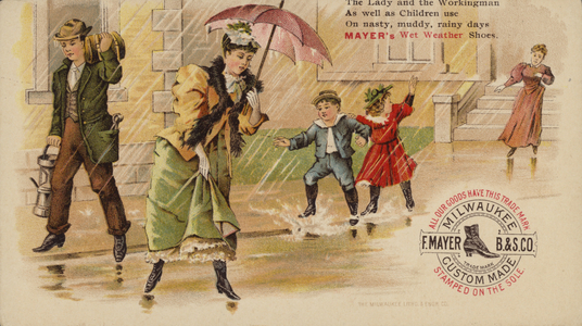Walking and Jumping in the Rain (chromolitho)